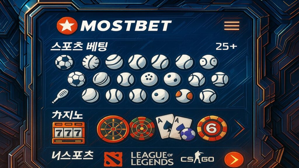Mostbet 앱에서의 베팅 및 게임 옵션